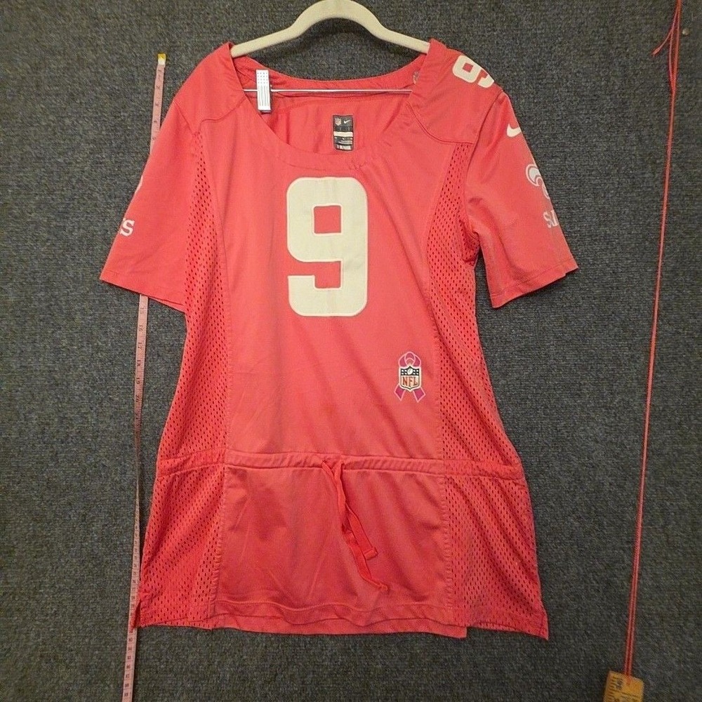 New Orleans Saints Jersey Womens XL Pink NFL Football Nike Drew Brees 9